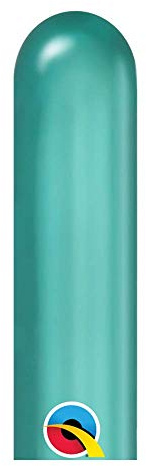 Qualatex Chrome Green Metallic 260Q Latex Entertainer Twisty Balloons 100 Count