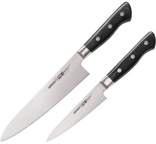 Samura PRO-S Professional Kitchen Knife Set: Utility & Chef's Knife Made of Premium Japanese Steel for Culinary Excellence