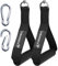 XYZDOUBLE 2 Stück Griffe für Widerstandsbänder Einhandgriff Kabelzug Griff Silikongriffe mit Karabinerhaken, Ideal für Workout Am, Kabelzug oder Kraftturm Fitnessbänder Expander Bänder Schwarz