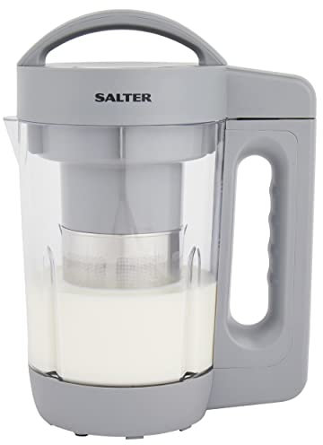 Salter EK5258 Plant Milk Maker - Nutrient-Rich Plant & Dairy-Free, 1.6L Vegan Nut Milk Machine, One Touch Oat, Hazelnut, Almond Milk, Transparent Design, Tritan BPA Free Plastic, Self Clean, Grey
