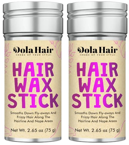 Dolahair Hair Wax Stick for Flyaways, Smoothing, and Slick Back - Hair Pomade for Women and Kids (2 Pack)