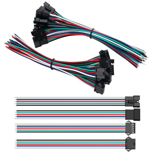 Lyeteung 10 Pairs Mini Micro JST-SM Plug Connector, JST 5 Pin Micro Electrical Male and Female Connector Plug Wire Cable, with 150mm 22AWG Wire