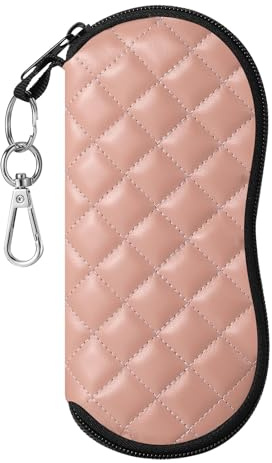 MoKo Sac Souple de Lunettes de Soleil, [Ultra léger] Néoprène Housse de Stockage des Lunettes avec Clip de Ceinture pour Lunettes, Sacoche de Transport pour Clés, Crayons, Cartes - Modèle Diamant Rose