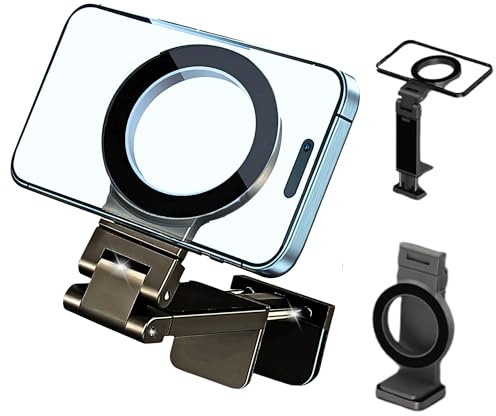 EtikaChange Support Téléphone Magnétique Universel – Aluminium Premium, Rotation 360°/180°, Compatible MagSafe – Fixation Forte, Polyvalent Voiture/Bureau/Écran/Table – pour iPhone & Android