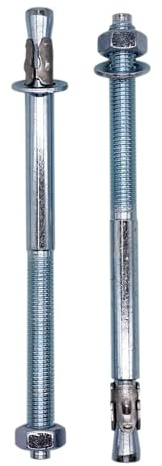 SKIR'CO (2 Stück) Verzinkte Keilanker M14 x 250 mm, Metalldübel, Ankerbolzen, Mauerwerk und Beton Spreizbolzen