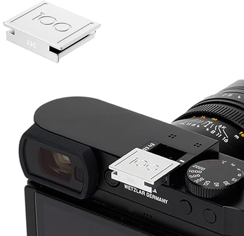 Couvercle de griffe flash intégral JJC compatible avec Leica Q3 43, Q3, Monochrom, Q2, couvre-griffe en silicone et métal, anti-taches, anti-rayures et anti-poussière (argent 100e anniversaire)