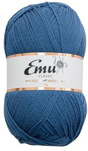 Emu Classic Aran with Wool 400g Ball Acrylic Blend Yarn 840m, Blue Jeans - 215