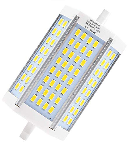 Rowrun 30W R7S J118 T3 LED Bulb Daylight White R7S Base 118mm 300W Equivalent Double Ended led Replacement for Halogen Workshop Lighting Bulb 6000K Non Dimmable (1)
