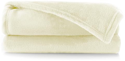 DecoKing Kuscheldecke 150x200 cm Ecru Decke Microfaser Tagesdecke Fleece weich sanft kuschelig weich sanft kuschelig Ivory Elfenbein Mic