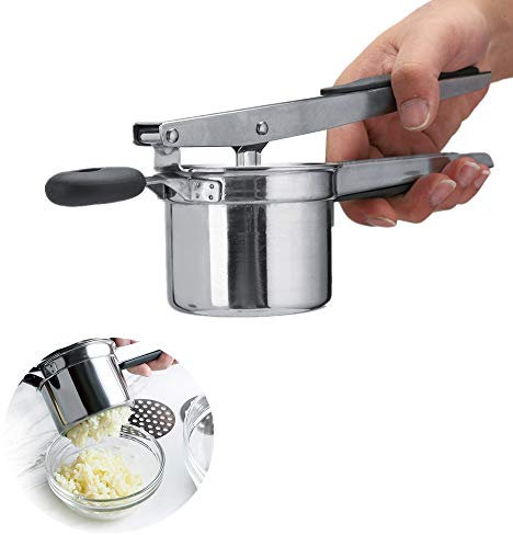 Presse Puree Manuel, Presseur à l'ail Mannual, pressoir de Pommes de Terre en Acier Inoxydable détachable Presse-purée Ricer Presse Purée Manuelle pour la Pomme de Terre, la Tomate