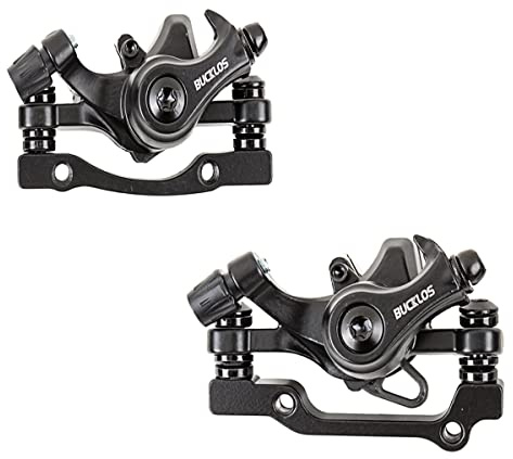 BUCKLOS Mountain Bike disc Brake Caliper with 160mm Adapter, Bicycle Mechanical Aluminum Alloy Brake Calipers, Front/Rear Caliper fit e-Bike Road Bike Folding Bicycles
