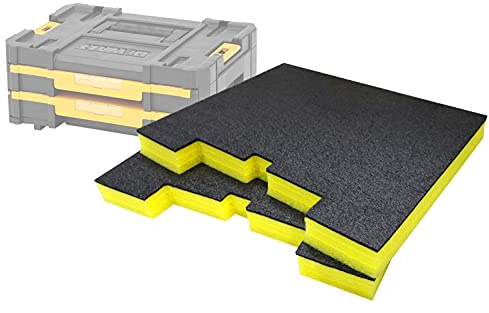 Skuggskum TSTAK/ProStack lådinsatser – [Gul 30 mm dubbelpack] perfekt passform för DeWalt TSTAK-lådor och Stanley prostack lådor | Fantastisk för handverktyg, elverktyg och verktygsförvaring