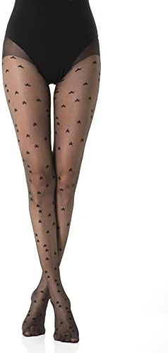 Gi&Gi Collant Velato Fantasia in Stella Donna Extra Comfort 40 Den Made in Italy Taglia L/XL N.1561