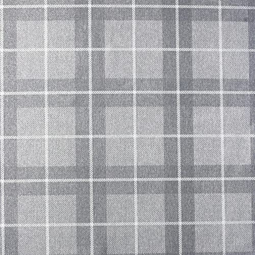 Heritage Check Wallpaper Tartan Grey Silver Metallic Textured Vinyl