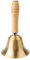 Campana de mano de cobre de estilo tradicional, mango de madera, campana escolar, timbre de mano para decoraciones navideñas, bodas, cenas, escuelas, campanas de mesa, campanas de recepción, L 15 cm