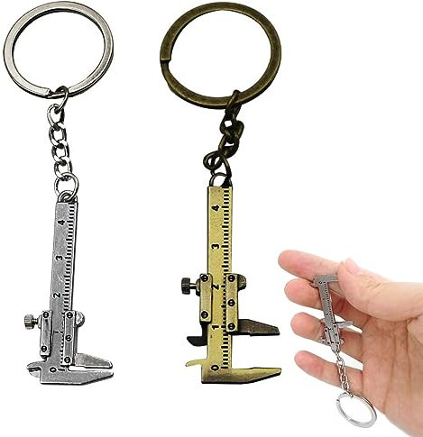 2Pcs Mini Pied À Coulisse Tendance, Porte-Clés Pour Hommes, Mini Pied À Coulisse Tendance, Porte-Clés À Coulisse De Poche