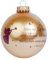 Goldene Weihnachtskugeln Glas mit rotem Druck Ehre sei Gott in der Höhe