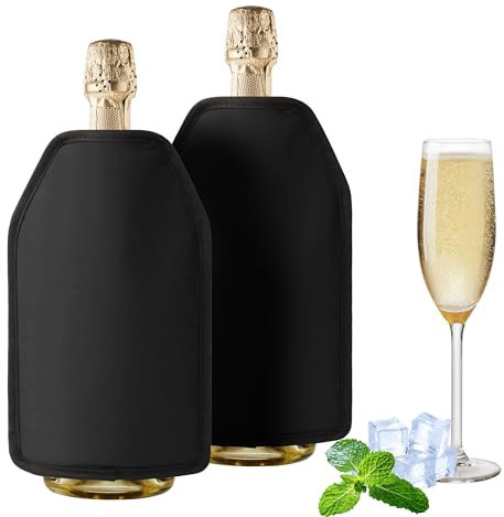 AUROAY 2Pcs Borsa Raffredda Bottiglie Vino Spumante Champagne,Refrigeratore Bottiglie,Sacco Termico per Vini,Congelatore per Vini,Manicotto Refrigerante per Bevande Birra Vino Viaggio Feste