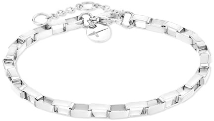 Tamaris Bracelet à gros maillons en acier inoxydable, 21 cm, Acier inoxydable, Pas de gemme
