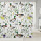 feelingyou Nette Ente Bad Vorhang Panel, Aquarell Cartoon Mallard Schöne Tier wasserdichte Stoff Duschvorhang, Rustikale Boho Blumen Blätter Weiß Badezimmer Vorhang mit 12 Haken, M Größe