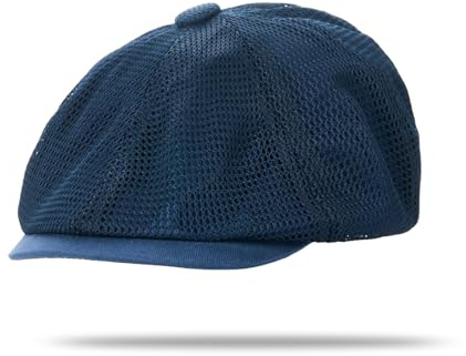 YAMEE Basker män sommar ventilerande mesh, baskrar damer solskydd, glidmössa män elastisk justerbar, Newsboy keps män lätt retro, platt mössa unisex utomhus mode fritid, Mörkblå, one size