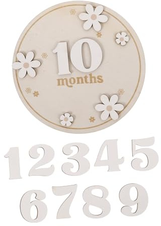 Carte Mensuelle Décorative en Bois pour Bébé, 1 Set | Marqueur Photo pour -nés, Bords Lisses, Design Léger, pour Diverses Occasions et Fête