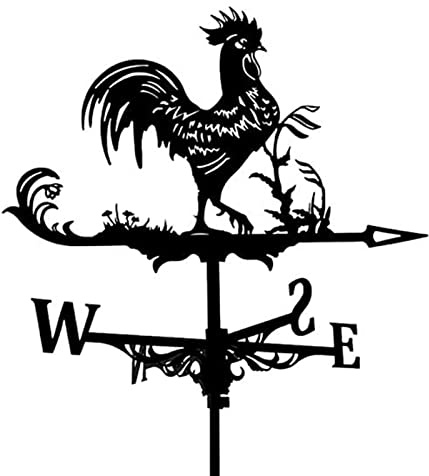 Exquisito Adorno de Veleta de Metal con Forma de Gallo, indicador de dirección Vintage para decoración de jardín, Techo y prados al Aire Libre, Estilo 1.