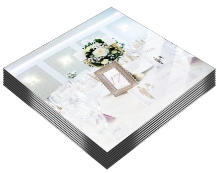 PASOCON 10PCS Square Mirror Candle Plates - Acrylic Mirror Centerpieces for Tables Trays Wall Mounted Mirrors Tiles for Wedding Christmas Birthday Party Decorations, Wall Decor, Crafts (12 x 12 inch)
