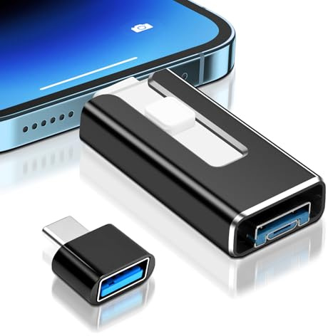 Chiavetta USB per iPhone 128 GB, [Certificato MFi] 4 in 1 USB Stick con porta Lightning, USB, USB-C, porta micro USB, USB 3.0 Memory Stick per iPhone/iPad/Android/Laptop/PC, senza app(nero)