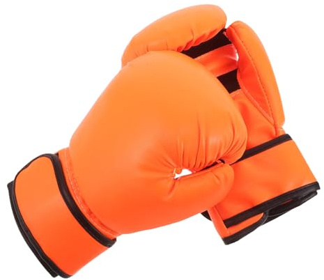 BIUDECO Guantoni da Boxe per 8Oz Arancioni Imbottitura in Schiuma Guantoni da Kickboxing e Sparring Mma per Ragazzi Guanti per Arti Marziali e Allenamento Sacco