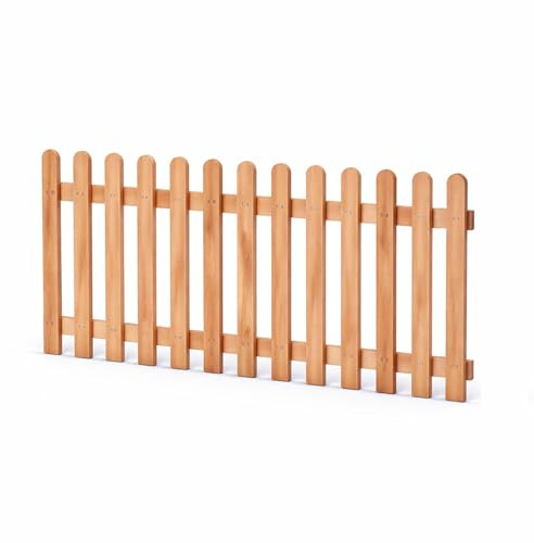 Gartenpirat Paquete de madera para valla de listones longitud 180 cm altura 120 cm – Listones de alerce natural tipo A – Valla para jardín delantero con pestillos y tornillos