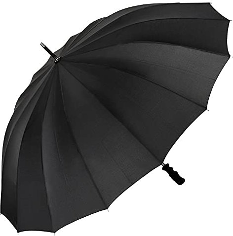 VON LILIENFELD Regenschirm XXL Durchmesser 120 cm Partnerschirm Stockschirm Sturmfest Cleo Schwarz