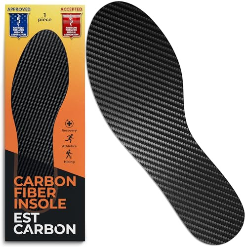 Carbonfaser-Einlegesohle – 1 Stück, EU-Größe 41 – Unisex-Schuheinlage – Steife Fußplatte – Orthopädische Einlegesohle – Hallux Rigidus, Plattfüße, Plantarfasziitis