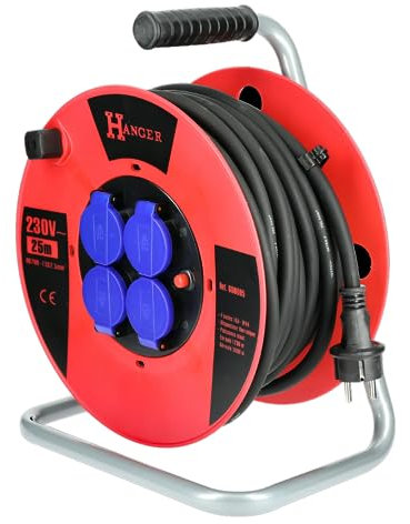 HANGER Enrouleur de câble électrique 25m H07RN-F avec 4 prises