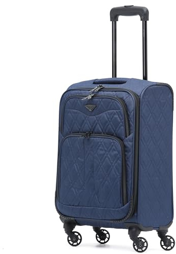 Flight Knight Lightweight 4 Wheel 800D Soft Case Quilted Suitcase Robust Anti Crack Cabin Carry On Hand Luggage Approved for Over 100 Airlines Including easyJet, BA & Many More!