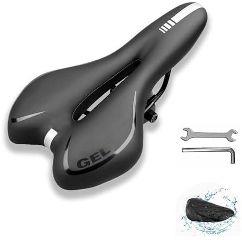 Cloud Comfort Speed 2.0 Sattel Herren Fahrradsattel Bequem Weich Memory Schaum Radsattel Mit Rotem Warnstreifen Cityradsättel Mountainbikesättel für Damen Kinder