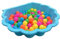 Wassermuschel Sandmuschel Pool Wasserbecken Planschbecken oder Sandkasten gefüllt mit 100 bunten Spielbällen (türkis)