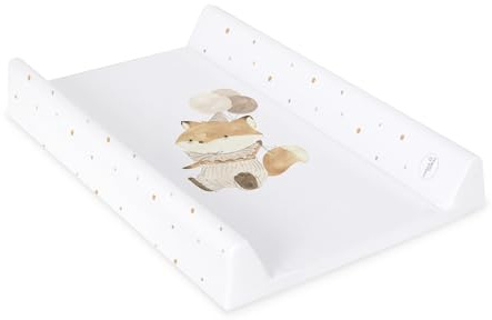 Ceba Baby® Fasciatoio Materassino per lettino - Fasciatoio neonato rigido - 70x50 cm - 2 Cunei - Cuscino Fasciatoio Lavabile per bambine e bambini - certificato Öko-Tex - Volpe con Palloncino