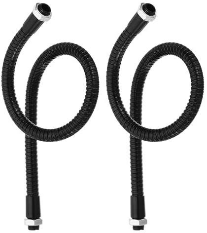 PATIKIL 15,7 tum svanhalsslang, 2 st M8 till M10 fin gänga böjbar positioneringsslang i metall flexibel arm mjuk rörförlängning för lampa, gör-det-själv-utrustning, svart