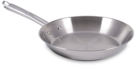 T-Fal Gourmet Stainless Steel Fry Pan 12.5 Inch Induction Compatible Skillet Pan, Fast and Even Heating, Oven Safe to 500F, Professional Grade Cookware for Home Chefs