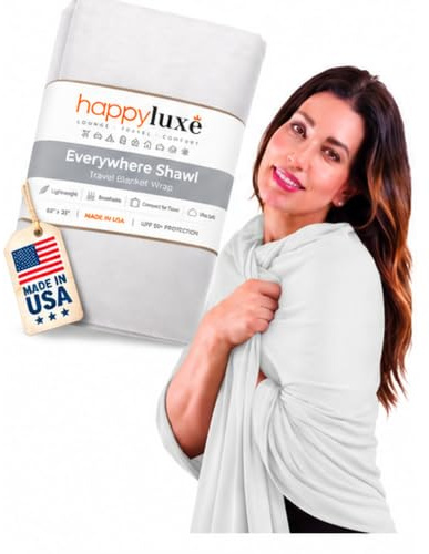 Happyluxe Pashmina Shawl Wraps for Women | USA Made Travel Scarf for Women
