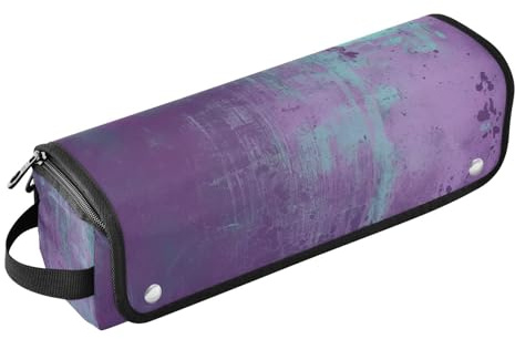 GuoChe Tapis résistant à la chaleur avec fermeture éclair pour fer à lisser, fer à friser, sèche-cheveux, sac de voyage violet abstrait pour femme