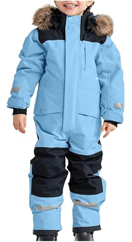 Vinter Småbarn Baby Skiddräkt Barn Vinterdräkt Heltäckande Utomhus Varm Vattentät Flickor Pojkar Kläder A04-Ljusblå 8-9 År