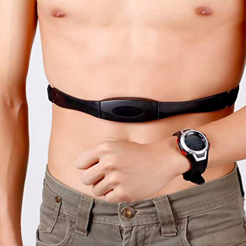 Reloj deportivo impermeable con monitor de frecuencia cardíaca inalámbrico de 3 metros, correa para el pecho, reloj deportivo para correr y bucear, con reloj despertador retroiluminado, color negro