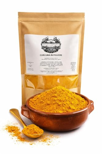 Curcuma in Polvere Indiana 100% Pura e Naturale – 1 Kg - Spezia Aromatica dal Colore Dorato Intenso - Macinata Finemente – Senza Additivi – Confezione Richiudibile Ecologica Salvafreschezza