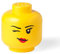 LEGO STORAGE HEAD (LARGE) - WINKING - Polypropylene Storage Box with Lid for Kids' Toy Storage, Stackable Organizer, and Fun Storage Solution for LEGO Enthusiasts and Beyond