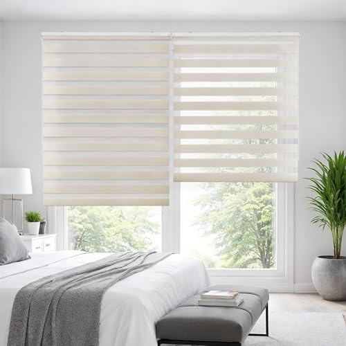 Estores Noche y Día de Calidad con Doble Tejido Elegantes para Ventanas de Interior y Puertas. Elige la privacidad y el Paso de la luz STORESDECO Lino 180 x 180 cm (Ancho x Largo)