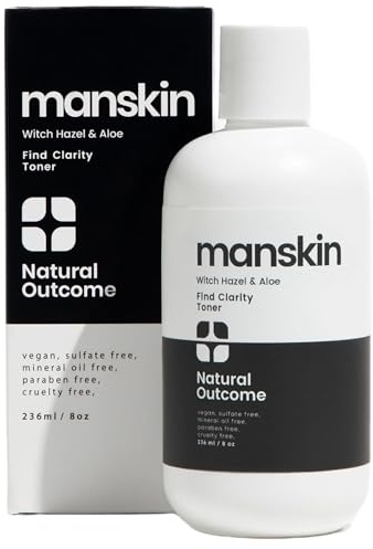 Natural Outcome Man Skin Face Toner | Natural Daily Toner Enhances Men Facial Complexion | Pore Cleansing Facial Astringent with Witch Hazel & Aloe Vera for All Skin Types | 8 Oz