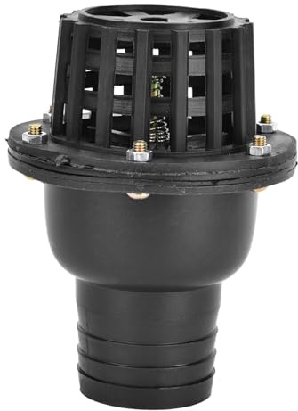 Vattenpumpsfotventil, svart PVC lågtrycks platt backventil, vätskemaskiner Vattenpumptillbehör (2 tum)