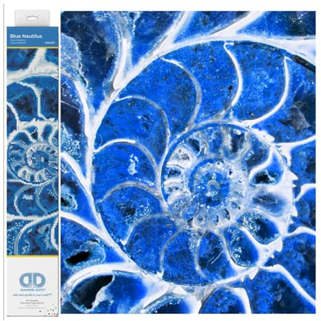 Diamond Dotz DD9-057 Blue Nautilus, ca. 51,5 x 37 cm groß, Diamond Painting, Malen mit Diamanten, funkelndes Bild zum Selbstgestalten, für Kinder und Erwachsene